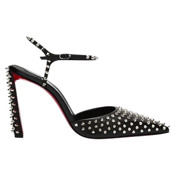 Christian Louboutin Condora Riviera Spike Ankle Strap Pump Black Size 36.5 - Picture 3 of 11